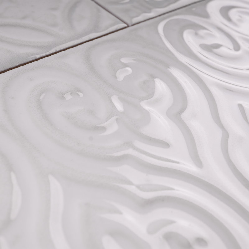 Zurbaran 4.73 in. X 9.45 in. Polished Ceramic Subway Wall Tile, Blanco White