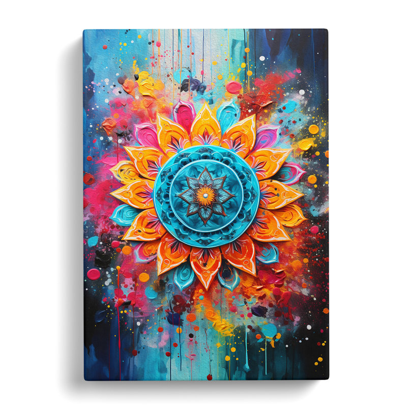 Mandala Gestural - Wrapped Canvas, 50cm H x 35cm W x 3cm D