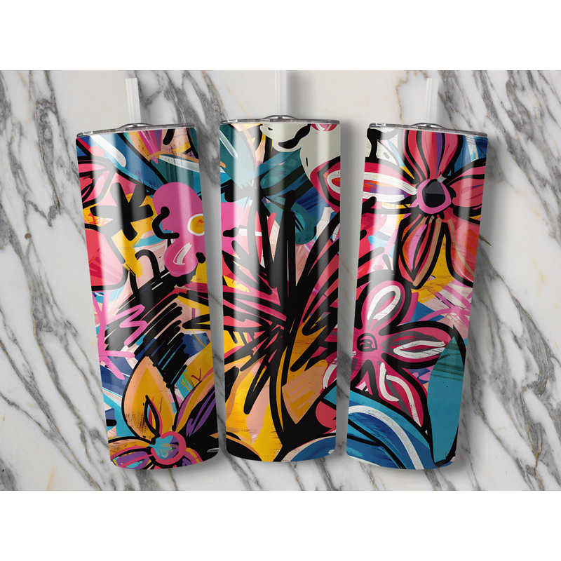 Choose Handmade Tumblers 591ml Vacuum Insulated Stainless Steel (18/8) Travel Tumbler with Straw