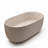 47 inch Beige Solid Surface Freestanding Soaking Bathtub with Overflow and Pop-up Drain