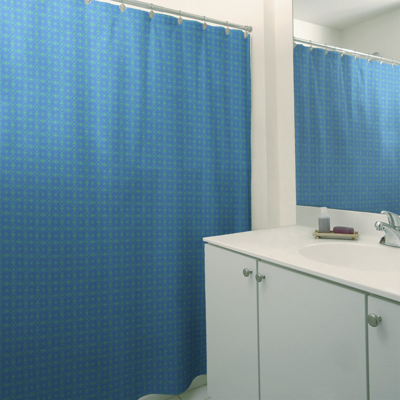 Rideau de douche simple Katelyn Elizabeth, Bleu / Vert