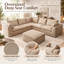 Upholstered 108.3 " Chenille L-Shaped Seating Component with Ottoman-1340219960