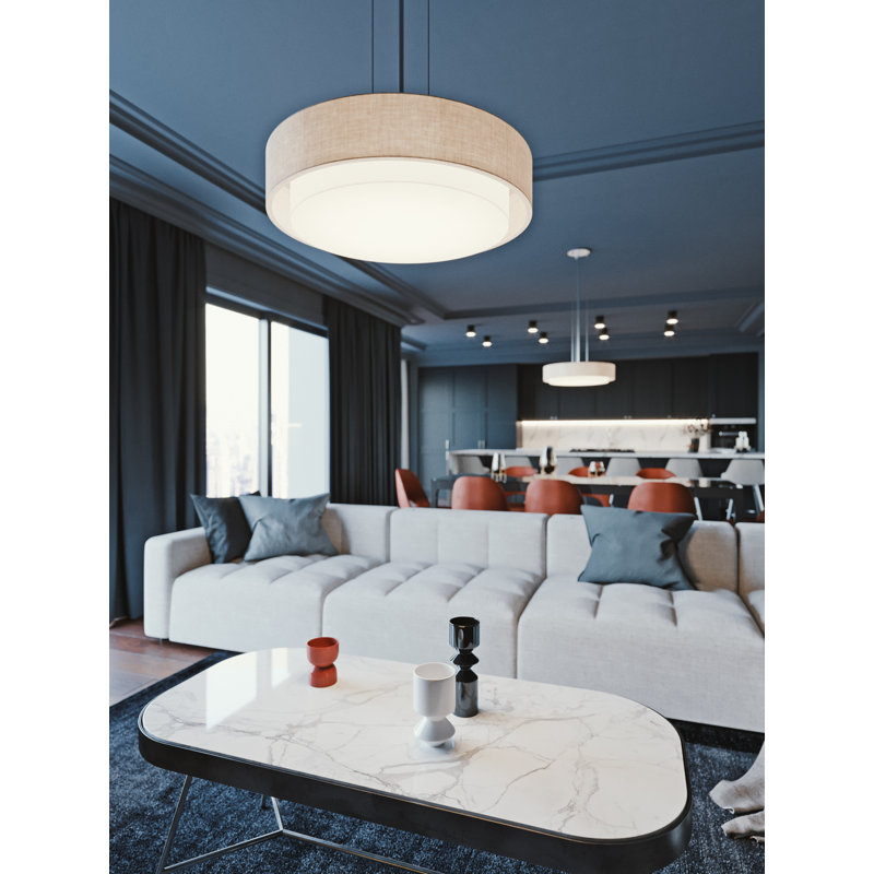 Ashantis 3 - Light Satin Nickel Drum Pendant