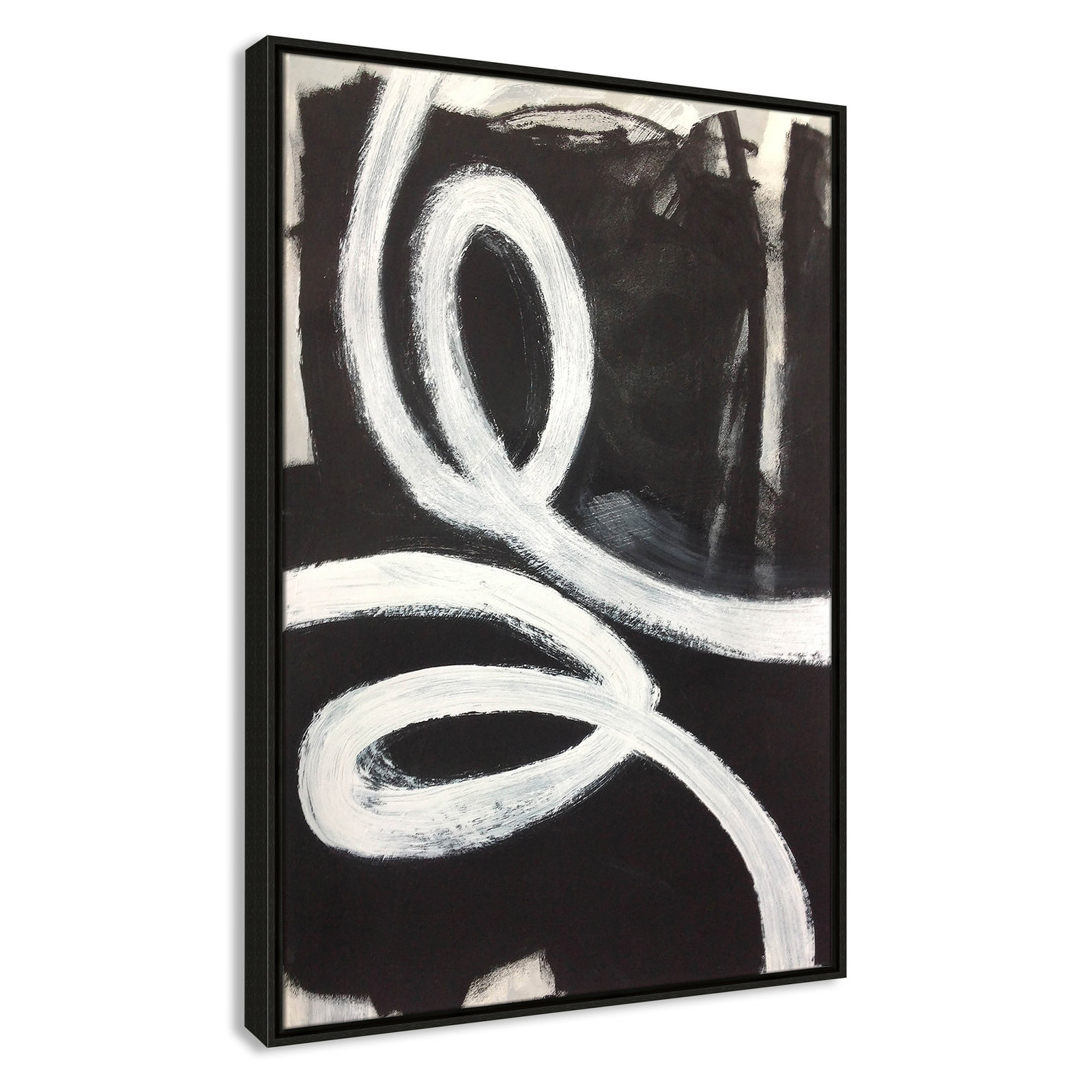 Bronte "Swirly Swirls I" Print, 37.5" H x 25.5" W x 2" D, Espresso Floater Framed, No