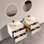 Meuble-lavabo mural 72 "avec double vasque et tablette ouverte U063-ALICE72W-201