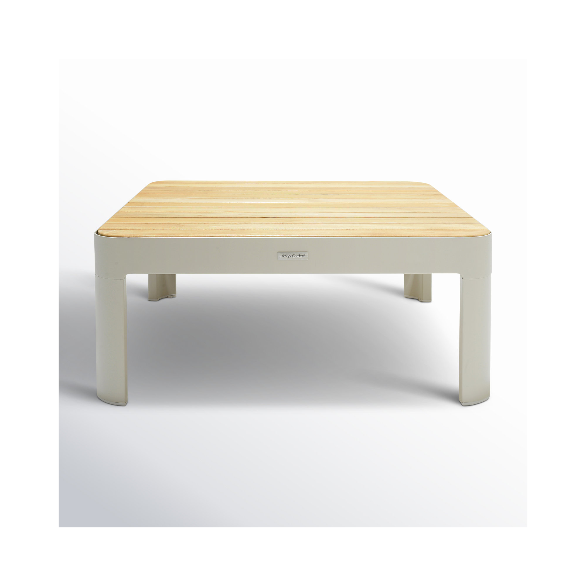 Brix Teak Patio Coffee Table, Gray, 28" W x 28" L x 12.5" H, Natural