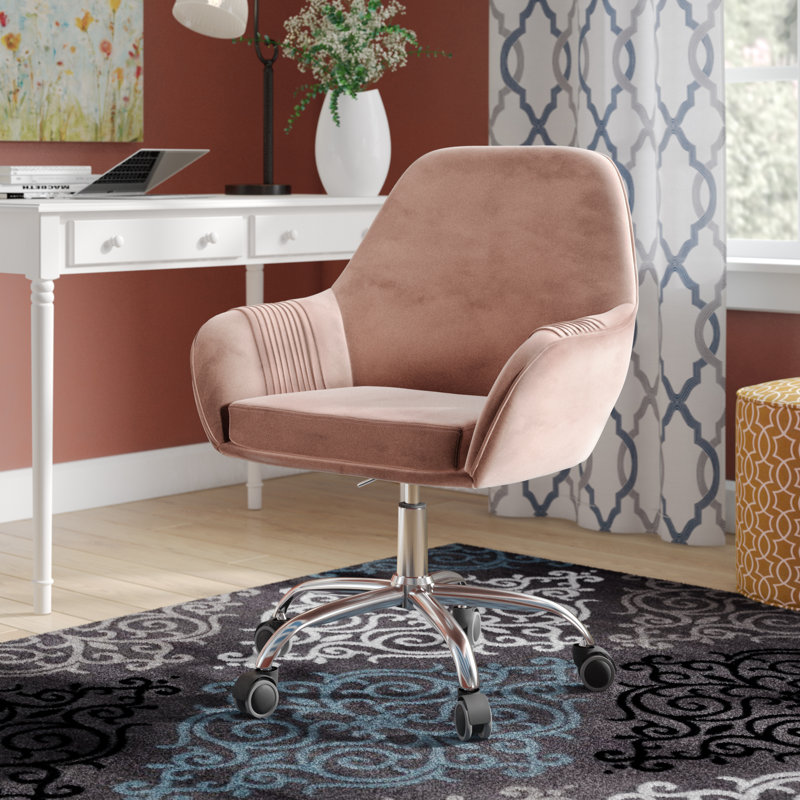 Ahlgren Velvet Task Chair, Dusky Rose