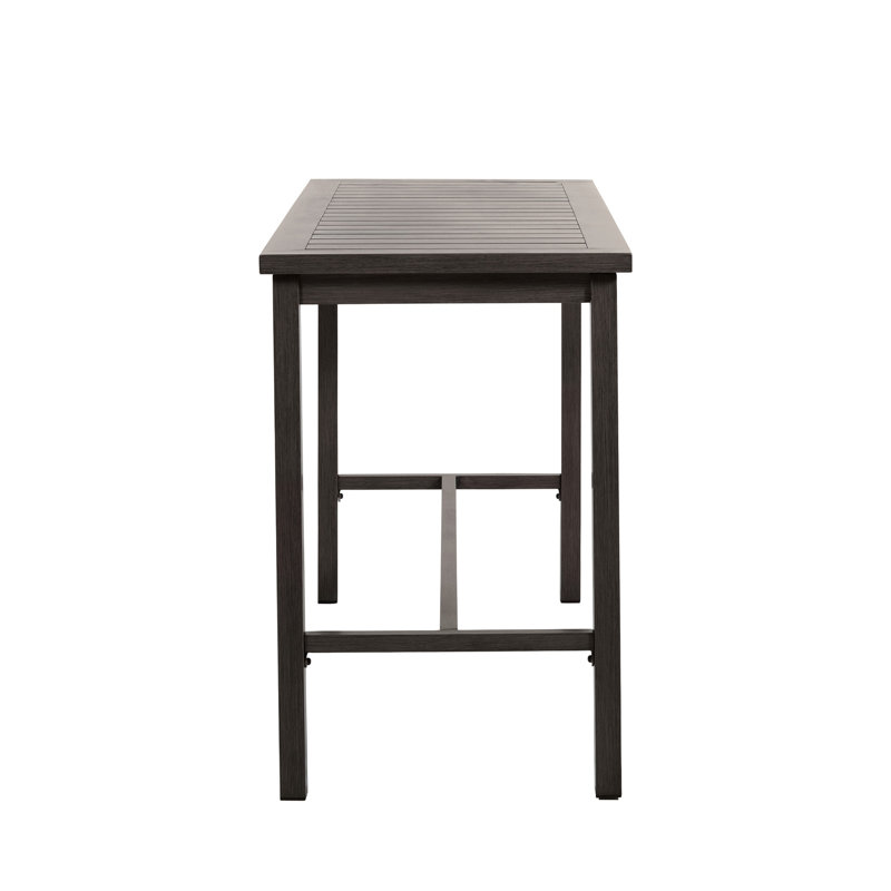 Club Aluminum Outdoor Bar Table, Slate Gray