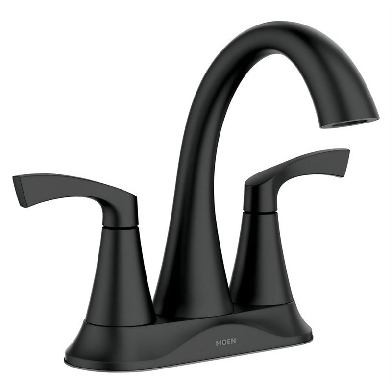 MOEN Korek Centerset 2-Handle Bathroom Faucet, Matte Black