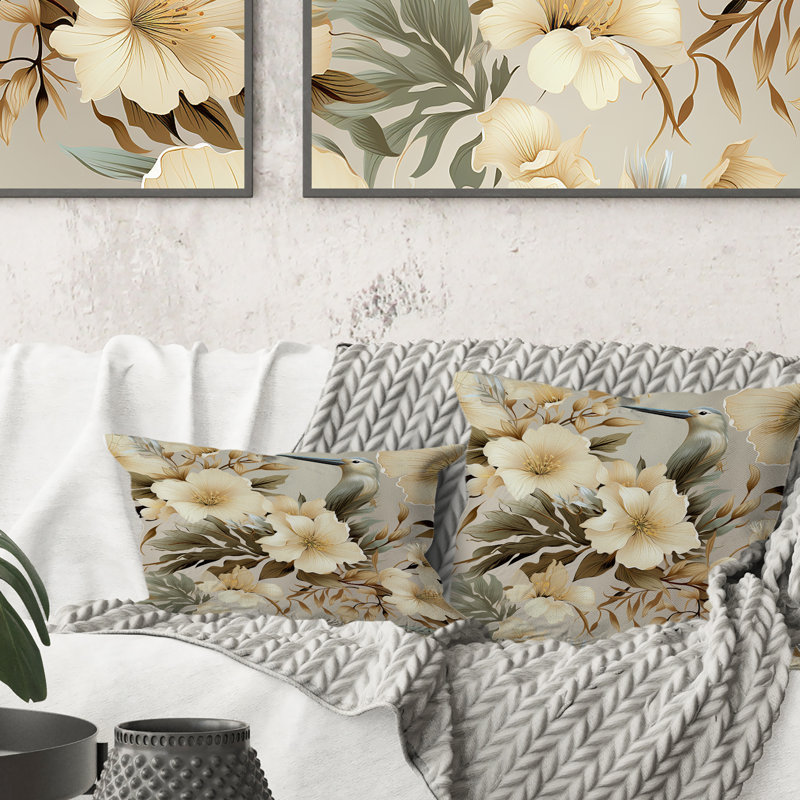 Coussin décoratif à imprimé tropical Natural Tranquility II