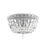 Petit Crystal Deluxe 3 Light 8in x 6in Flush Mount in Polished Gold with Clear Radiance Crystals