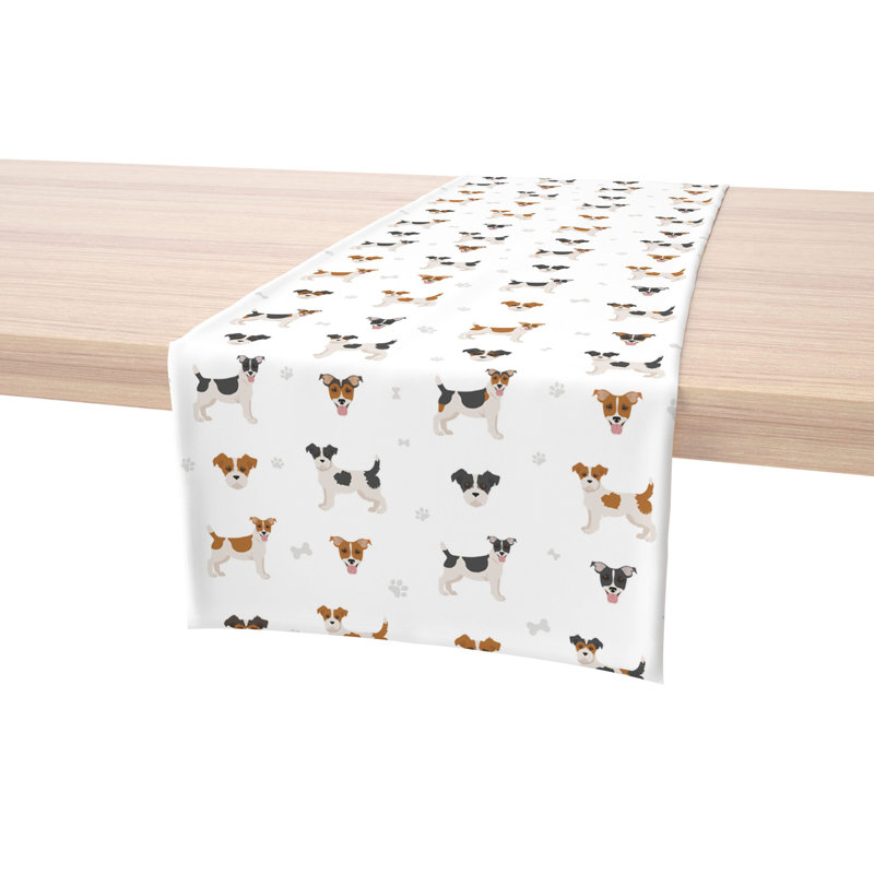 Rectangular Tablecloth, 100% Cotton, 52X104", Jack Russel Designs, 90" L x 16" W