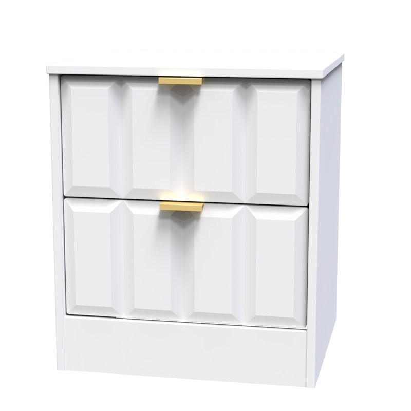 Doss 45cm W Manufactured Wood Bedside Table, White Matt