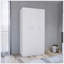 Armoire penderie 71H avec 3 portes et 2 tiroirs intérieurs, 3 portes, blanc-216816506