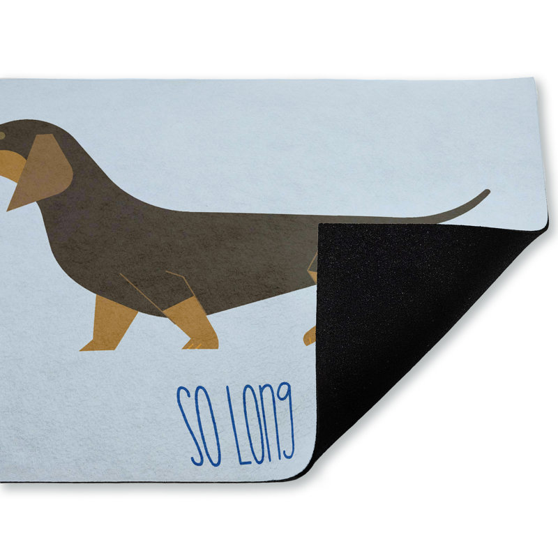 Tapis de porte d'extérieur So So Funny Farewell Print, par Lil 'Rue, 18 po x 30 po