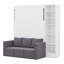 Lit escamotable mural simple avec canapé et tablettes-125171936