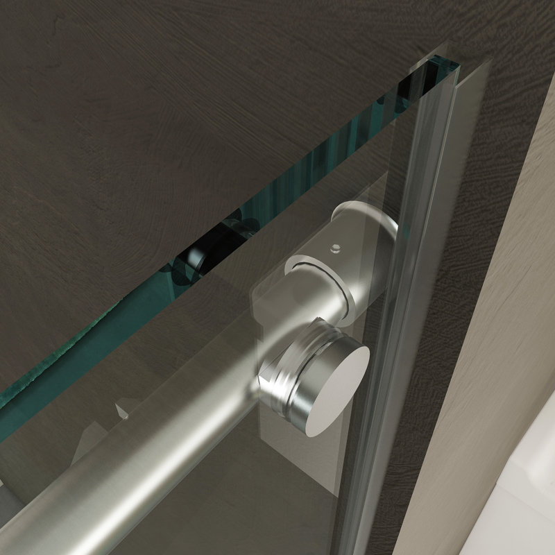 56 - 60 Inches Wide Sliding Shower Door With 8Mm Tempered Glass, Double Side Coating, Finish And Buffer Rust Stainless Steel, Water Sealing, Reversible Setup 60" 70" High 5/16"(8Mm) Easy Clean,