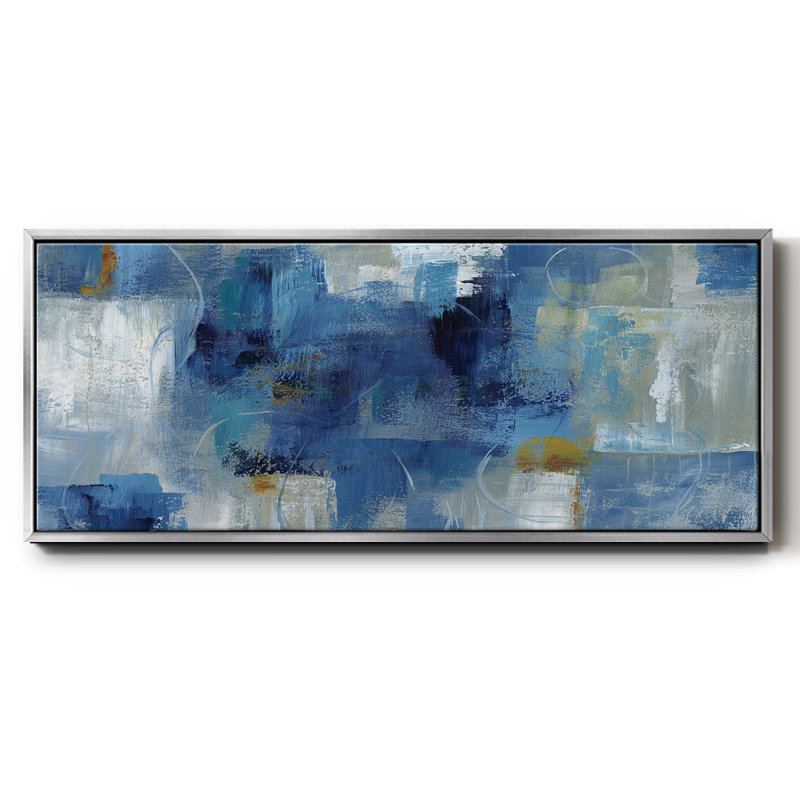 Bleu matin - toile encadrée, H 20 po x l 50 po