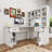 Modern L-shaped White Computer Desk For Home Office,wood Office Desk With Drawer And Bookcase-314858785