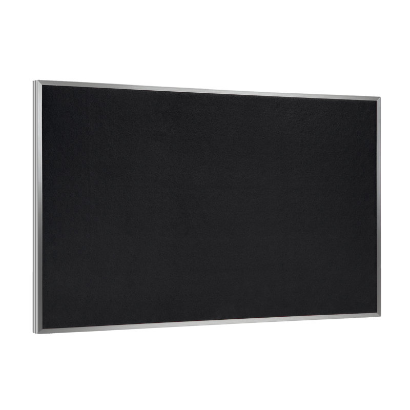 Wall Mounted Recycled Rubber Bulletin Board, Black, 24" H x 36" W x 0.56" D
