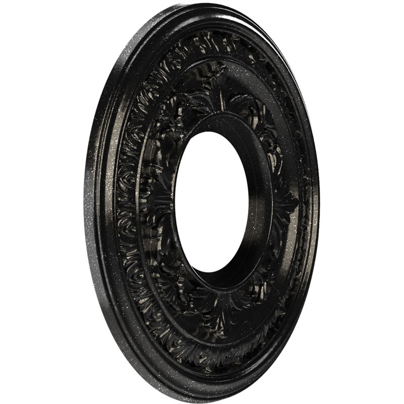 Médaillon de plafond en PVC thermoformé Baltimore, H 10 po x l 10 po x P 0,75 po, Galaxie métallique texturée