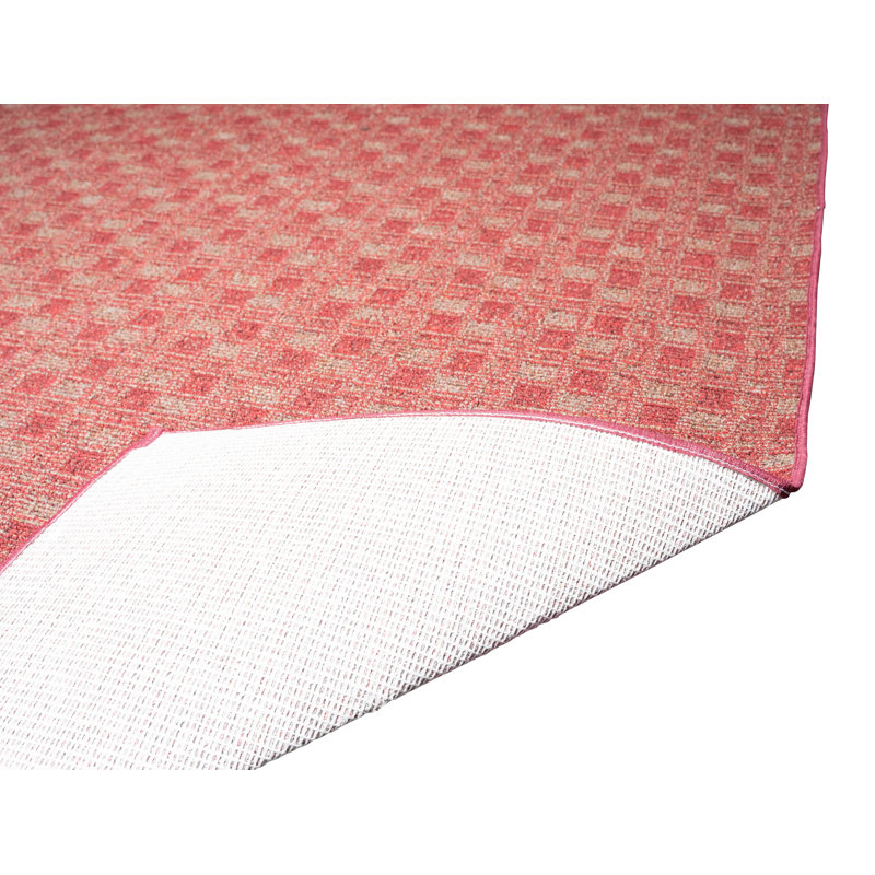 Abstract Indoor/Outdoor Commercial Color Rug - Red, Square 11'