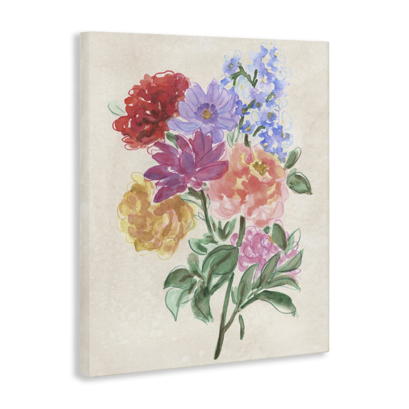 Fleurs sur toile parchemin, design par June Erica Vess, H 40 po x l 30 po
