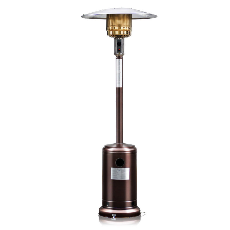 Kwan Stainless Steel Propane Standing Patio Heater, Bronze