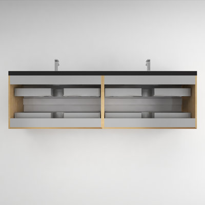 Ensemble de meuble-lavabo double mural 84 po Calarco Kody