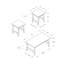 L'ensemble de table 3 pièces comprend une table basse rectangulaire et deux tables de bout carrées assorties, une table centrale-1950166071