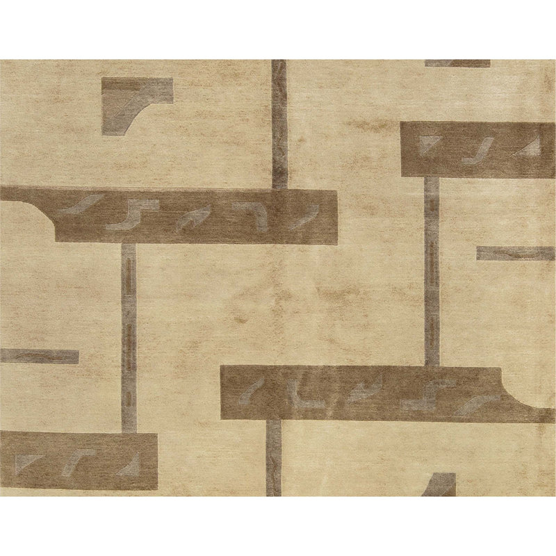 Hand-Knotted High-Quality Beige Area Rug
