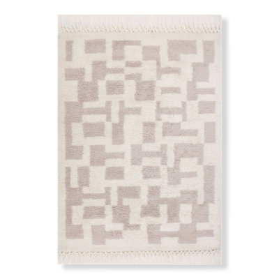 Abstract Area Rug in Cream/Brown