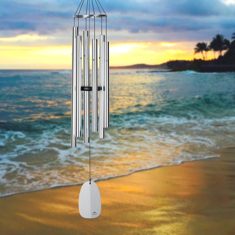 Carillon Bells of Paradise ™, H 44 po x l 7,5 po x P 7,5 po, Argenté / blanc