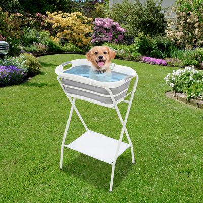 Petite baignoire pour animaux de compagnie avec support, bain pour animaux pliable