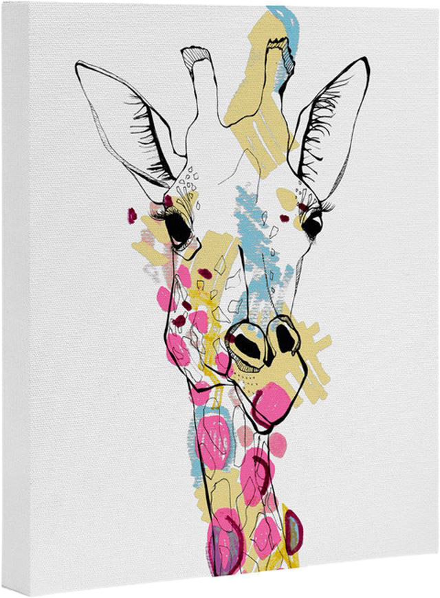 'Giraffe Color' Print on Canvas Deny Designs
