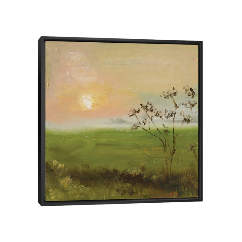 «Field Landscape», reproduction d'art sur toile encadrée, 26" x 26", Framed Canvas, Black