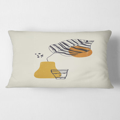 Housse de coussin rectangulaire et insert Botanical Minimalist Leaf with Shapes III