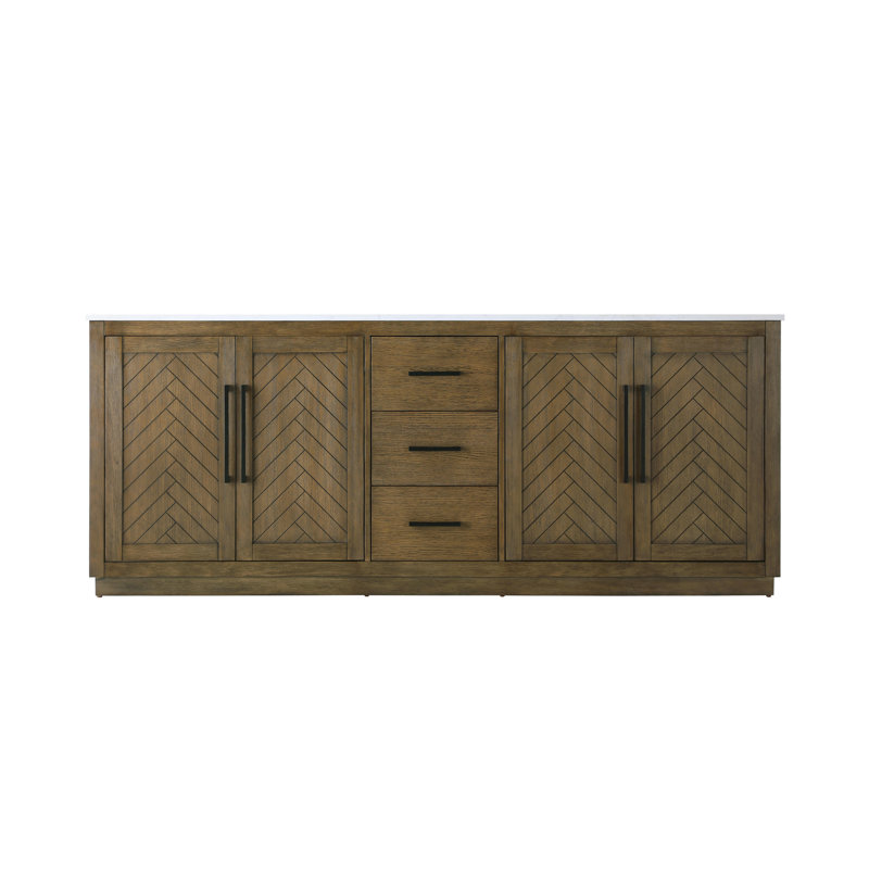 Meuble-lavabo double 84 po, Noisette chêne