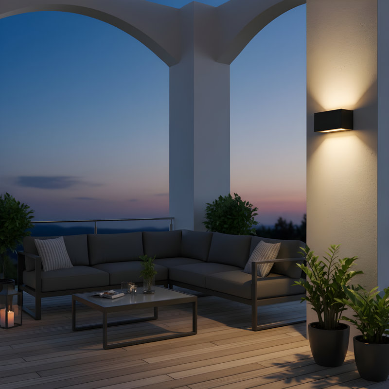 Kukei LED Outdoor Wall Lantern, 3.5" H x 5.5" W x 3" D