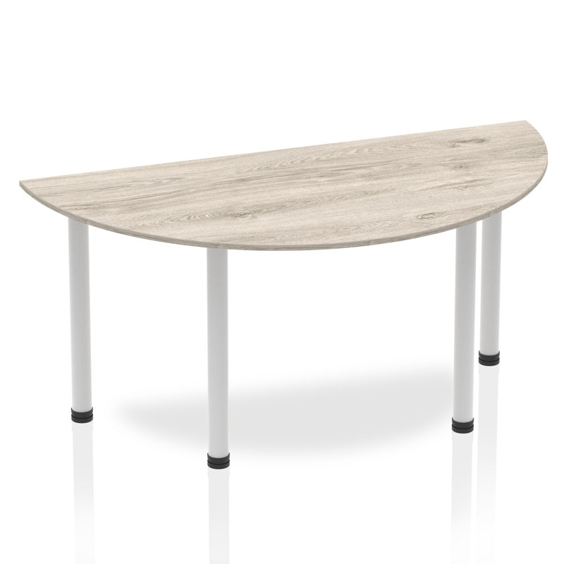 Kyvan 160cm Half-circle Conference Table, Grey Oak