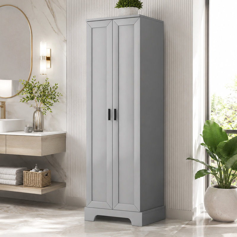 Harriett 71.2'' Freestanding Bathroom Cabinet, Gray