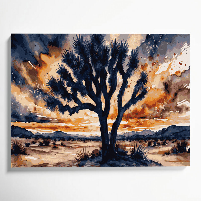 Art mural sur toile gris du sud-ouest des paysages Joshua Tree 106, H 11 po x l 14 po