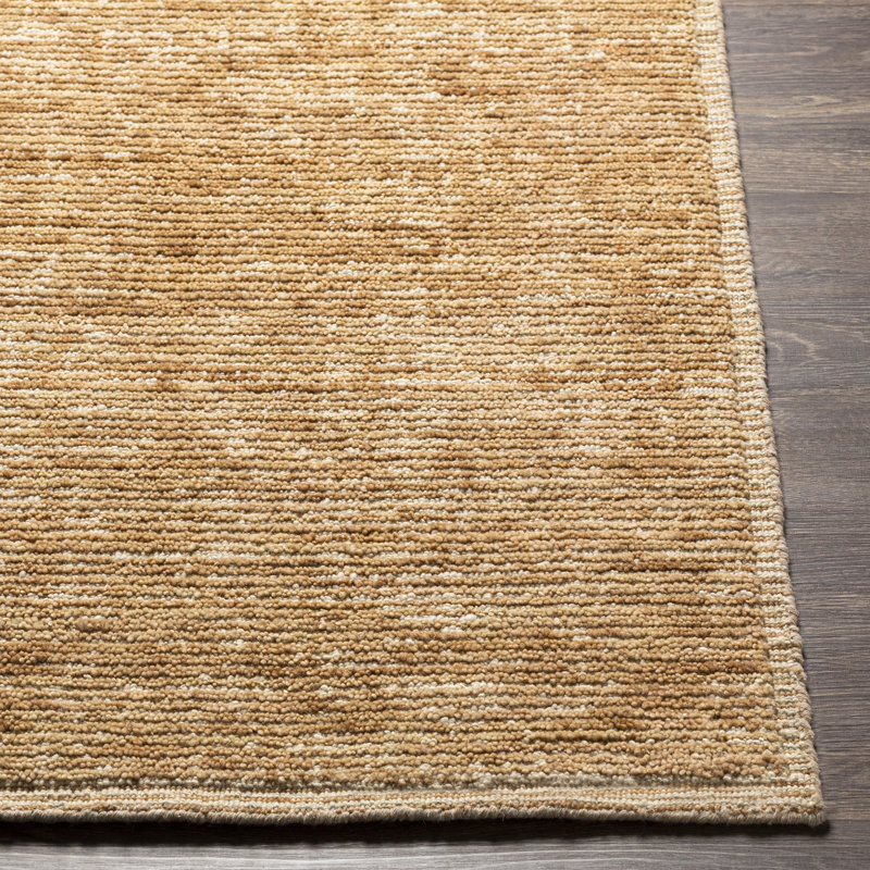 Viera Wool Striped Area Rug in Camel, Beige, Rectangle 12' x 15'