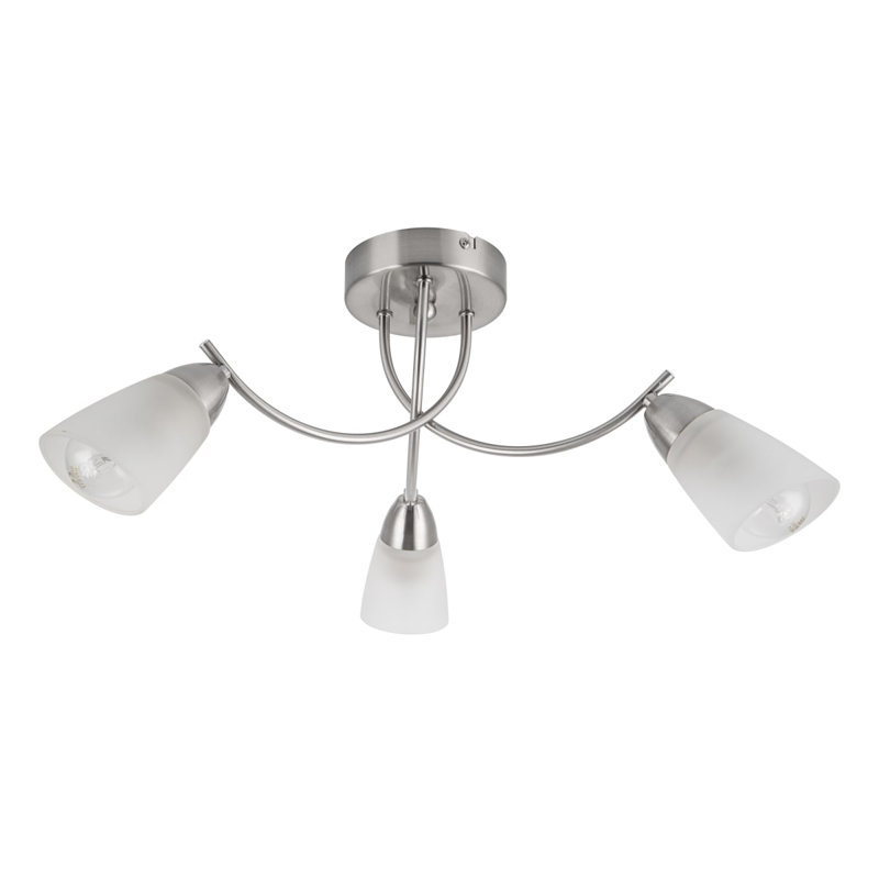 Hallie Bathroom Light 3 Classic Glass Ceiling Light - IP44, 50x50x21cm, 3xE14. Max. 10W LED (Bulb not included)