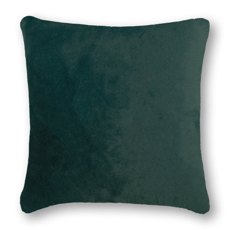  Fury Tail Faux Fur Throw Pillow, Peacock