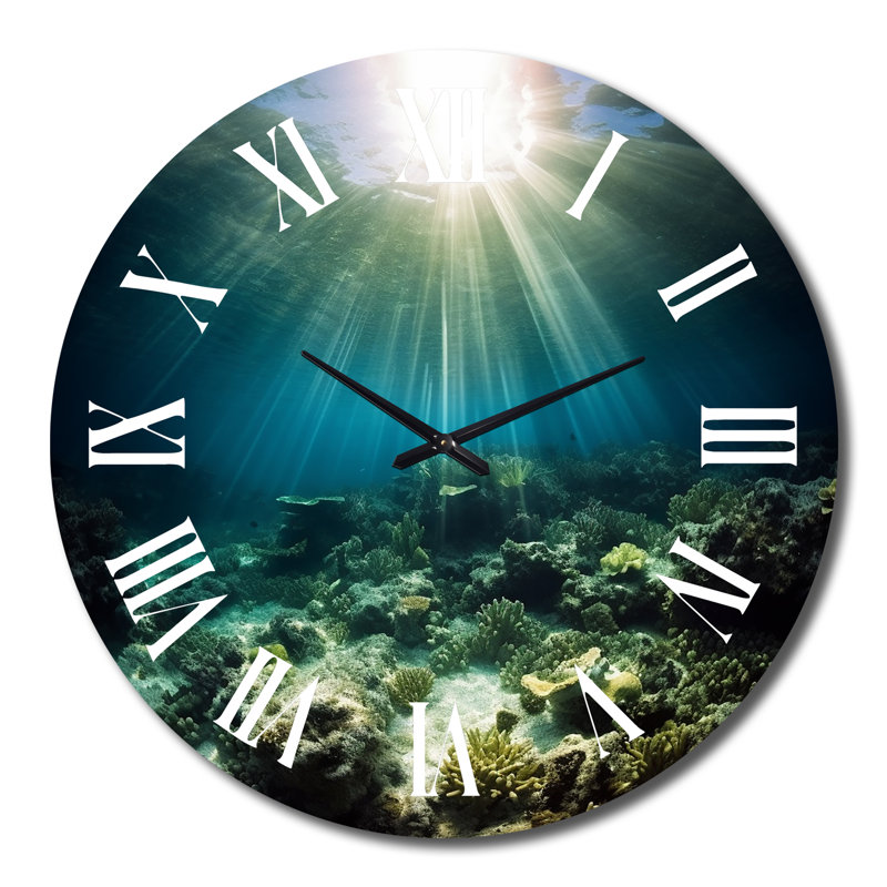 Underwater Coral I - Horloge murale bord de mer, Très grand