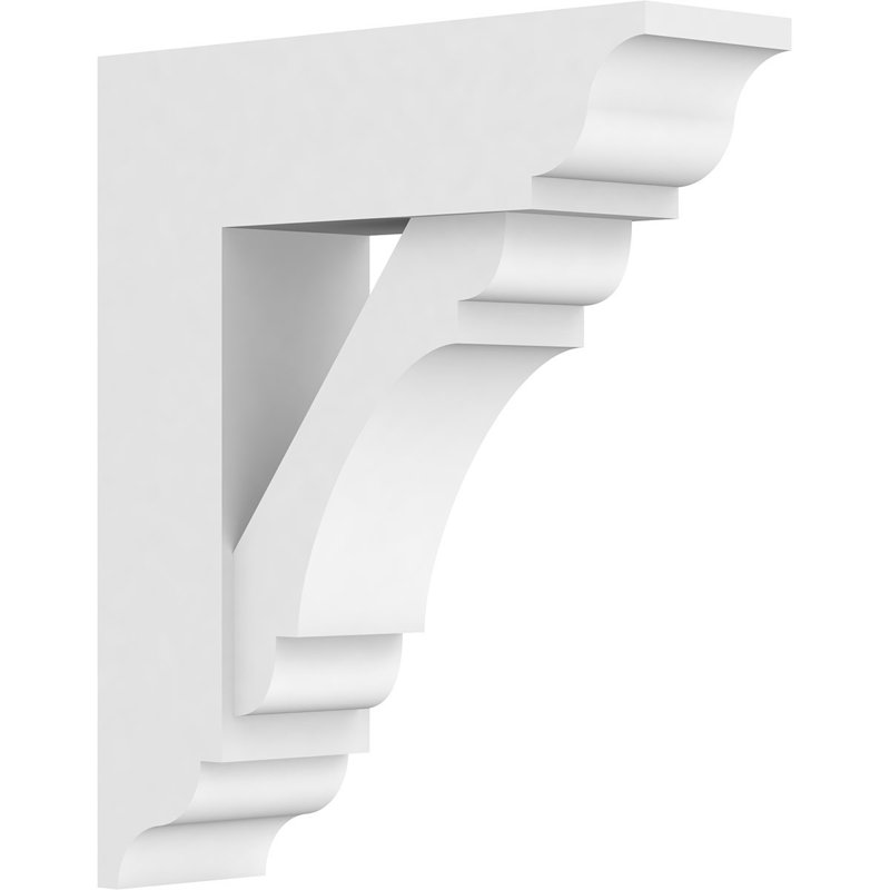 Support standard en PVC de qualité architecturale avec extrémités traditionnelles, H 14 po x l 3 po x P 12 po