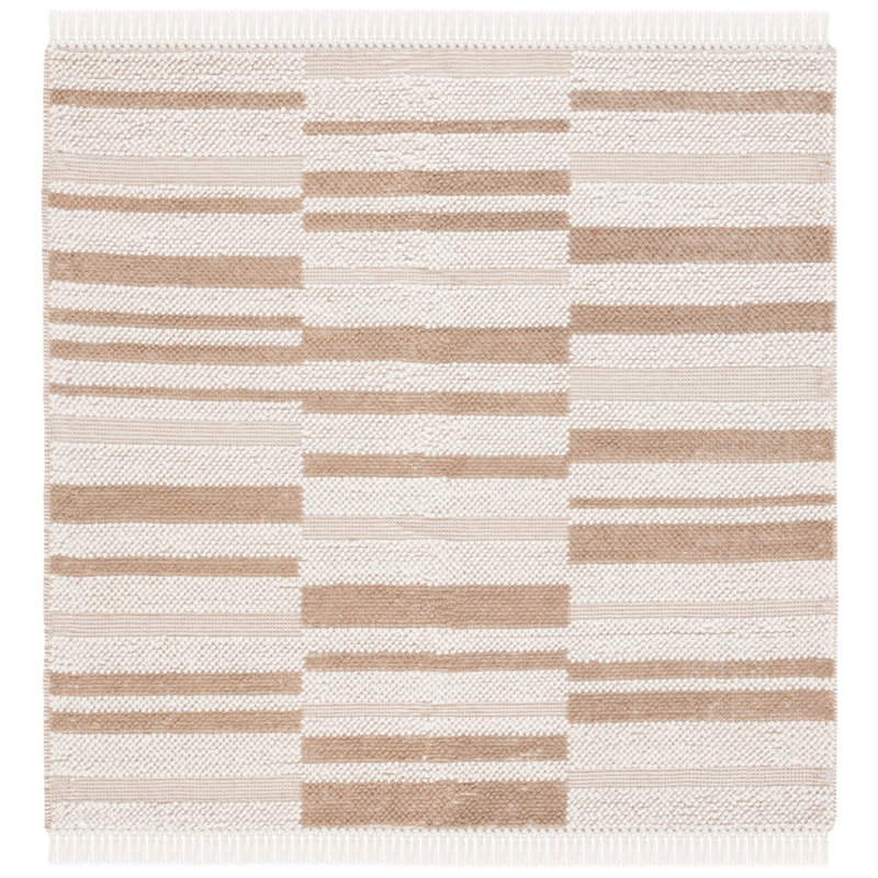 Tapis ivoire / brun clair Charvik, Carré 6 pi