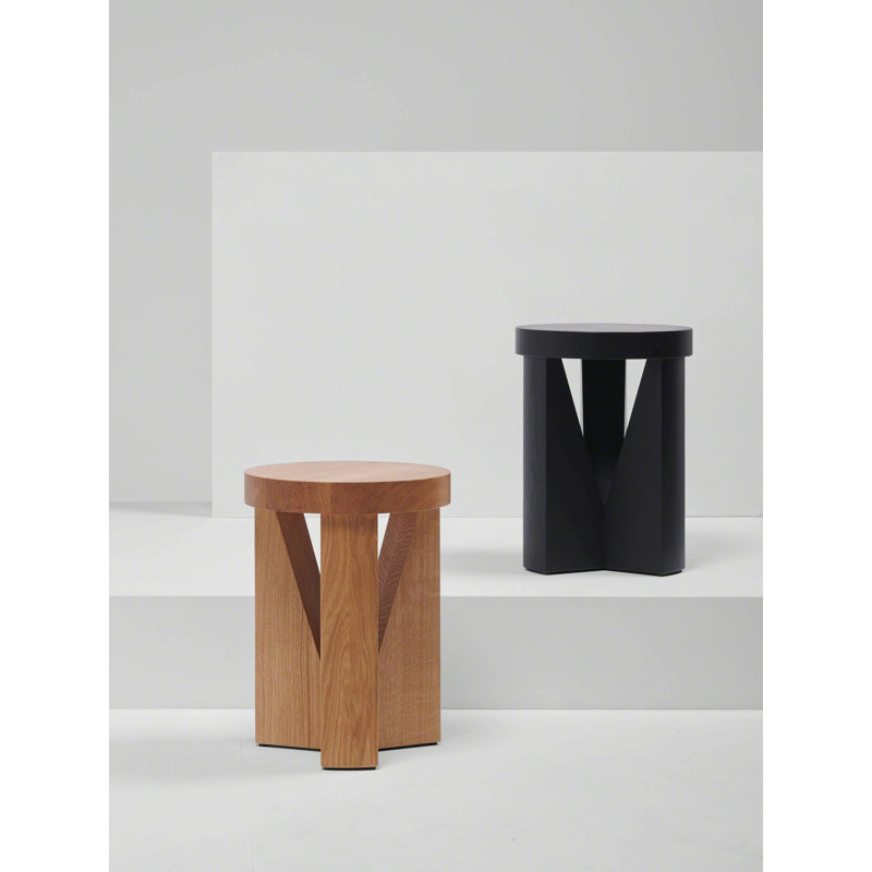 Cugino Solid Wood Abstract End Table, Black