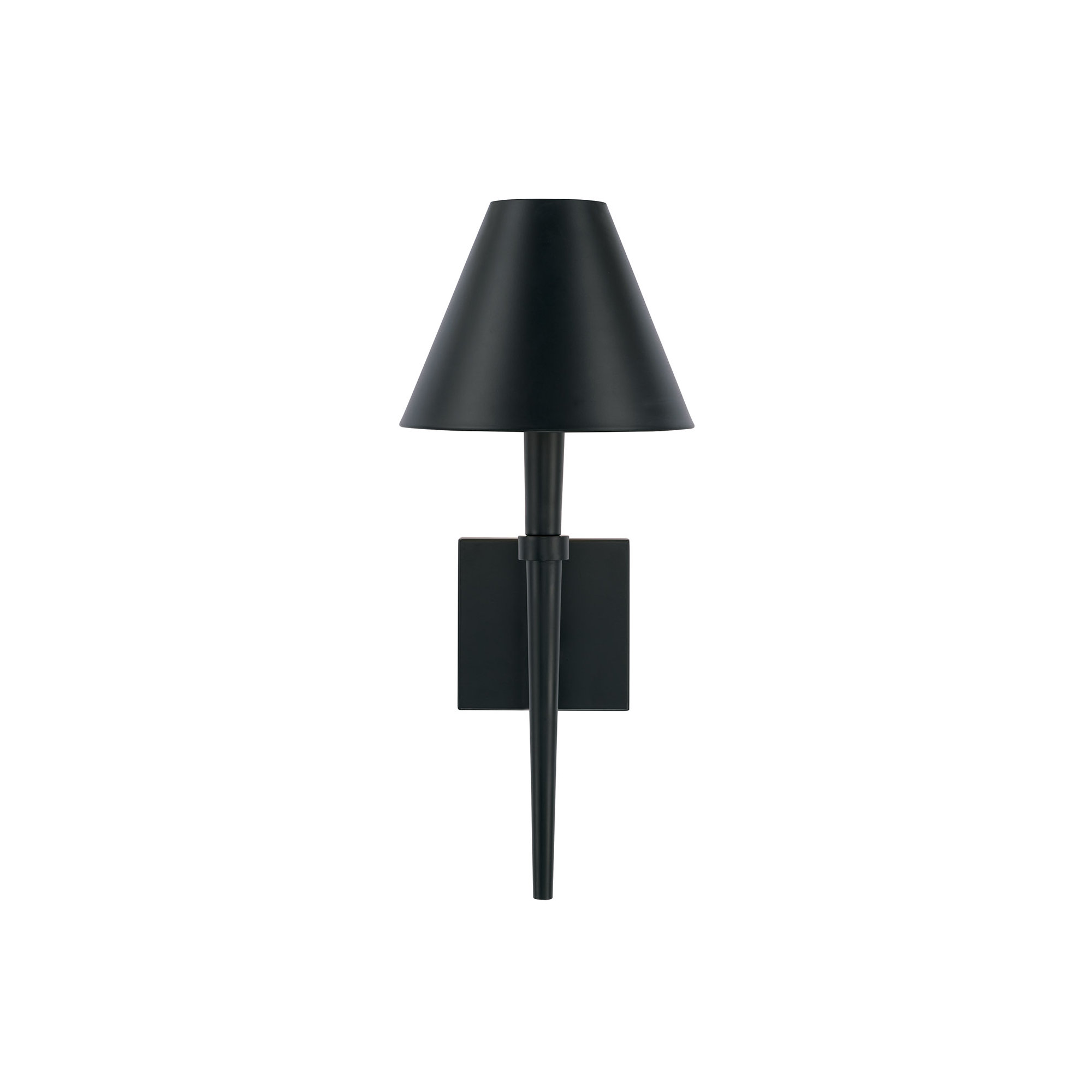 Edmont Single Light Steel Dimmable Candle Wall Light, Matte Black